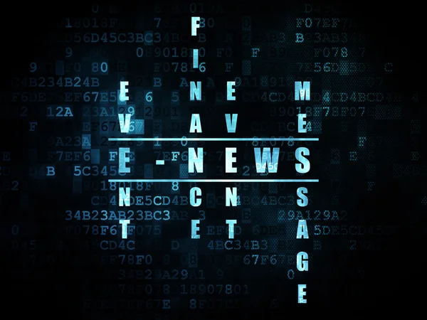 News concept: word E-news in solving Crossword Puzzle — Stock Photo, Image