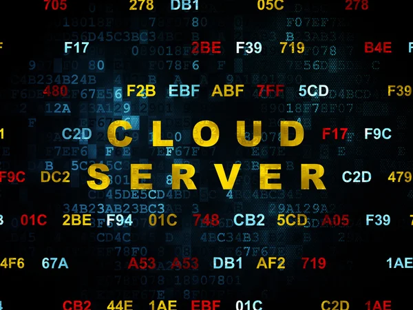 Concepto de tecnología Cloud: Servidor Cloud sobre fondo digital —  Fotos de Stock