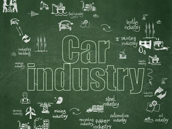 Concetto di produzione: industria automobilistica su sfondo consiglio scolastico — Foto Stock