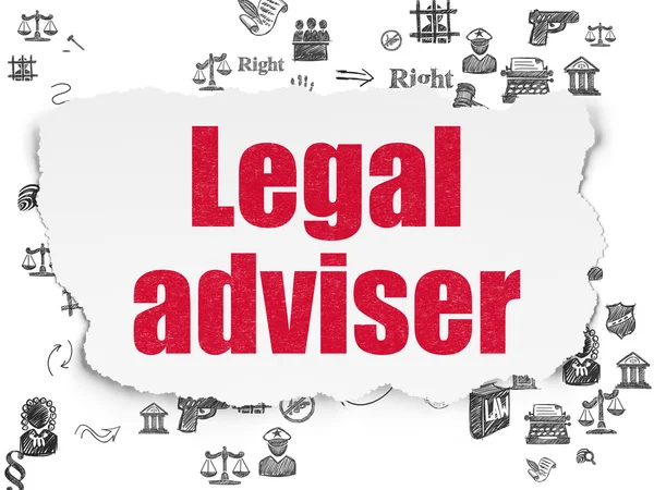 Law concept: Legal Adviser on Torn Paper background — Stock Photo, Image