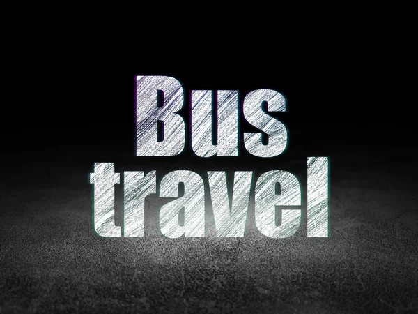 Vacation concept: Bus Travel in grunge dark room — 图库照片