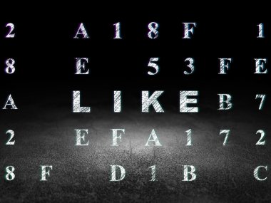 Sosyal medya kavramı: grunge karanlık odada gibi