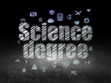 Bilim kavramı: grunge karanlık odada bilim derecesi