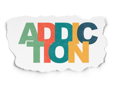 Medicine concept: Addiction on Torn Paper background