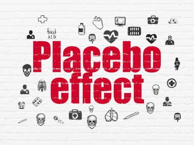 Health concept: Placebo Effect on wall background clipart