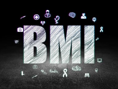 Sağlık kavramı: BMI grunge karanlık odada