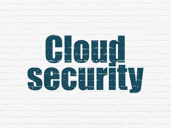 Návrh technologie cloud: Cloud Security na zeď na pozadí — Stock fotografie