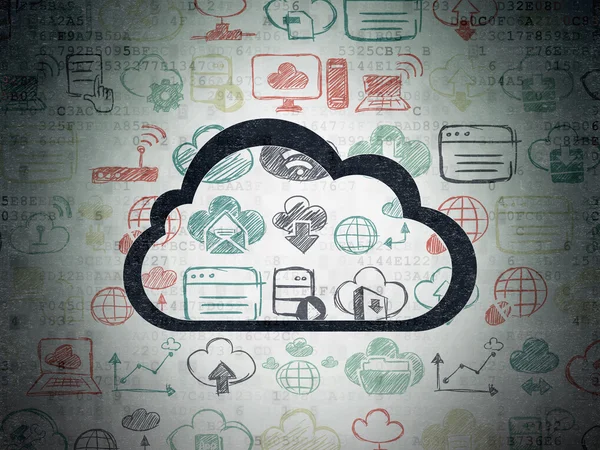 Cloud Computing Konzept: Cloud auf digitalem Papierhintergrund — Stockfoto