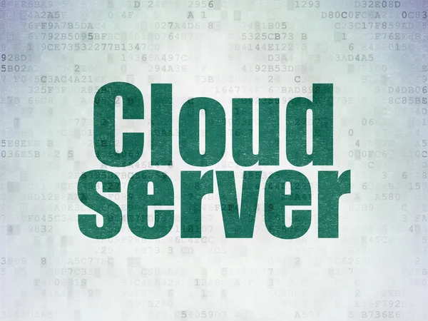 Концепція хмарних технологій: хмарний сервер на фоні цифрового паперу — стокове фото
