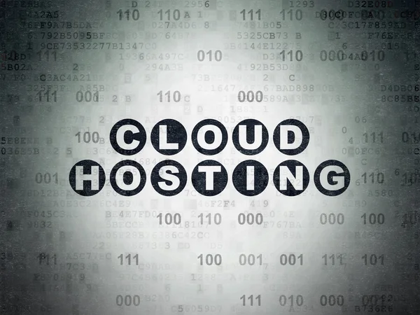 Cloud networking concept: Cloud Hosting on Digital Paper background — 图库照片