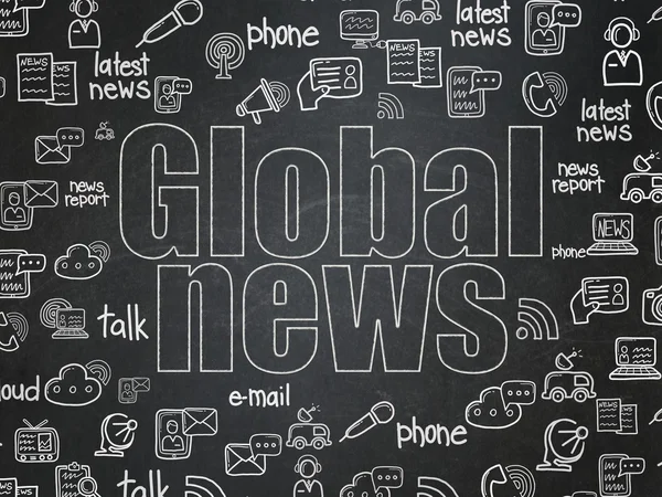 News concept: Global News on School Board background — Stock Photo, Image