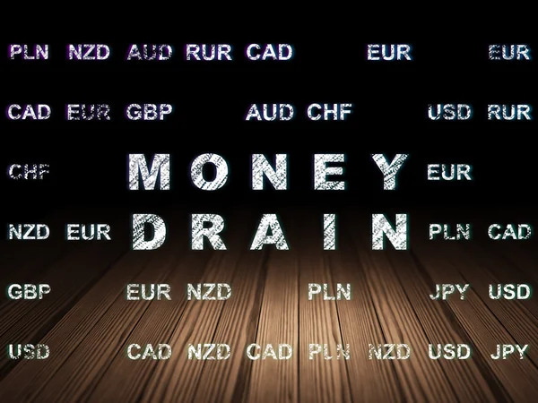 Currency concept: Money Drain in grunge dark room — 图库照片