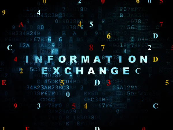 Concepto de datos: intercambio de información sobre fondo digital — Foto de Stock
