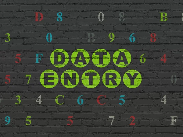 Conceito de dados: Entrada de dados no fundo da parede — Fotografia de Stock