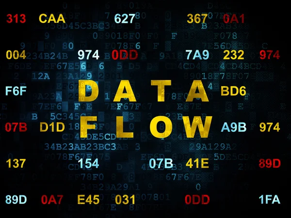 Pojęcie informacji: przepływ danych na tle cyfrowy — Zdjęcie stockowe
