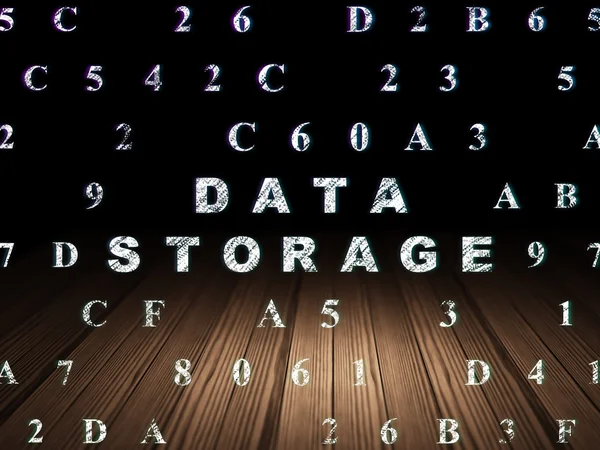 Information concept: Data Storage in grunge dark room — Stock Photo, Image