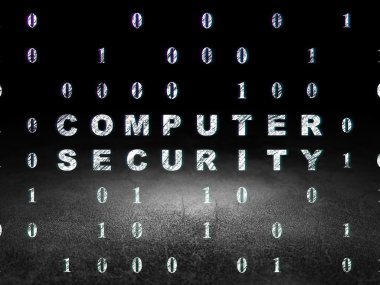 Protection concept: Computer Security in grunge dark room