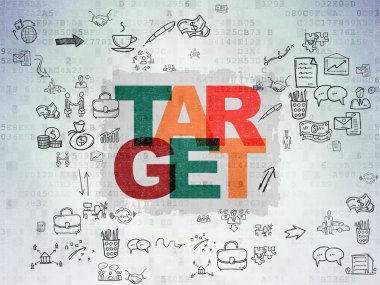Finance concept: Target on Digital Paper background