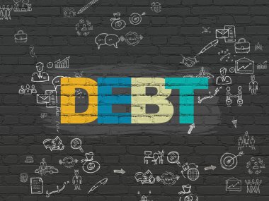 İş kavramı: duvar arka plan üzerinde borç