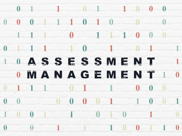 Geschäftskonzept: Assessment Management auf Wandhintergrund — Stockfoto