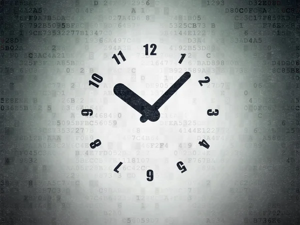Pojem o čase: hodiny na digitální papír na pozadí — Stock fotografie
