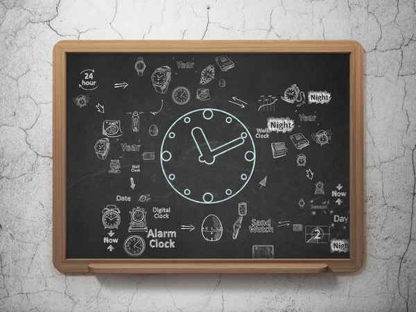 Concept de temps : Horloge sur fond de conseil scolaire — Photo