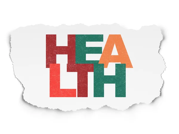 Gezondheidszorg concept: gezondheid op gescheurd papier achtergrond — Stockfoto