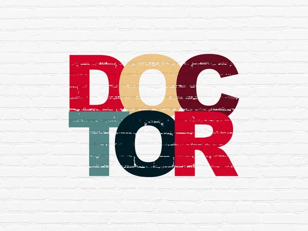 Medicína koncept: lékař na zeď na pozadí — Stock fotografie