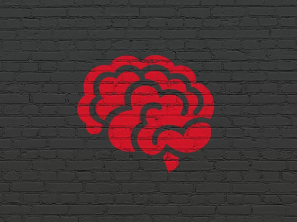 Medicine concept: Brain on wall background — Stock Photo, Image