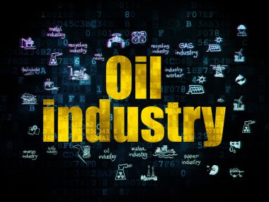 Manufacuring kavramı: petrol endüstrisi dijital arka plan üzerinde