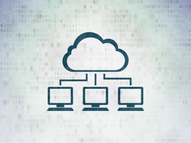 Bulut teknoloji kavramı: dijital kağıt arka plan bulut ağda
