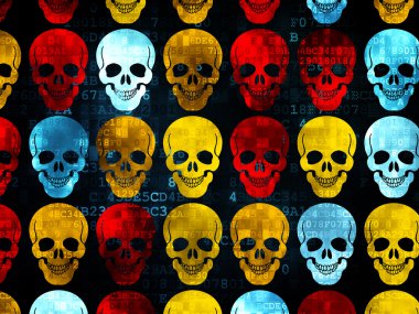 Healthcare concept: Scull icons on Digital background