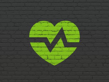 Tıp kavramı: kalp duvar arka plan üzerinde