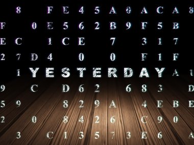 Zaman çizelgesi kavramı: dün grunge karanlık odada