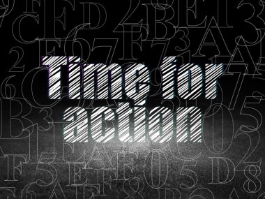 Time concept: Time for Action in grunge dark room