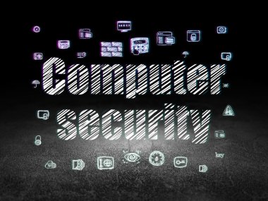 Privacy concept: Computer Security in grunge dark room