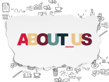 İş kavramı: yırtık kağıt arka plan üzerinde Hakkımızda