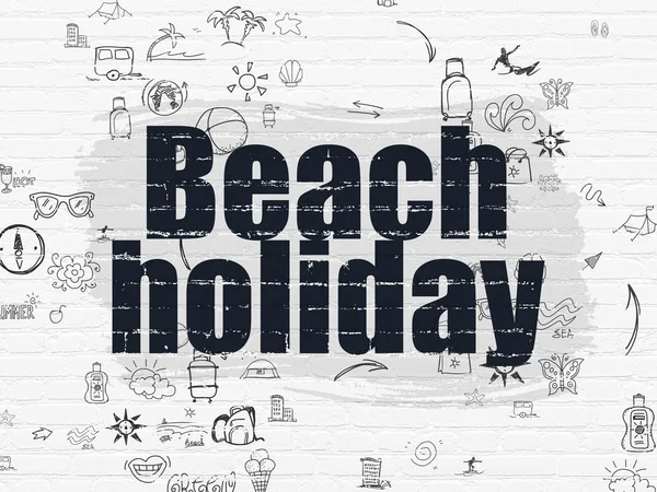 Koncepcja podróży: wakacje na plaży na tle ściany — Zdjęcie stockowe