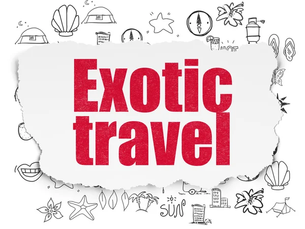 Vacation concept: Exotic Travel on Torn Paper background — Zdjęcie stockowe