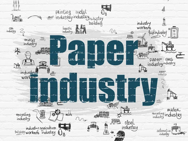 Manufacuring concept: papierindustrie op muur achtergrond — Stockfoto