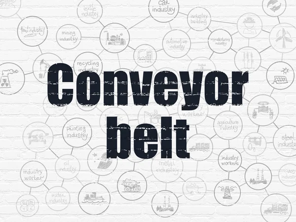 Industry concept: Conveyor Belt on wall background — Stock Photo, Image