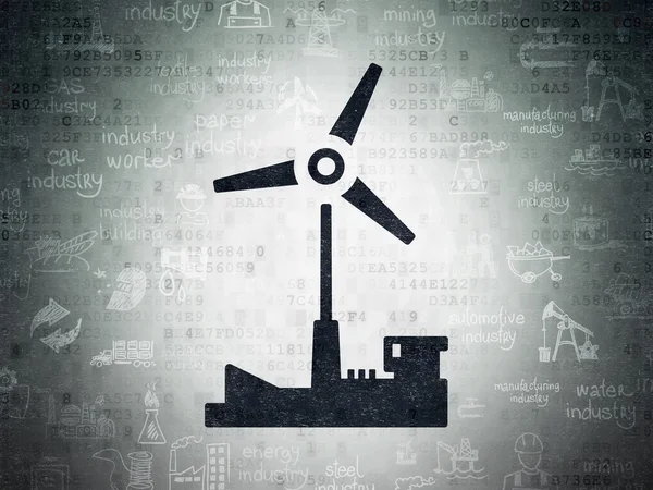 Industry concept: Windmill on Digital Paper background — Stock Photo, Image