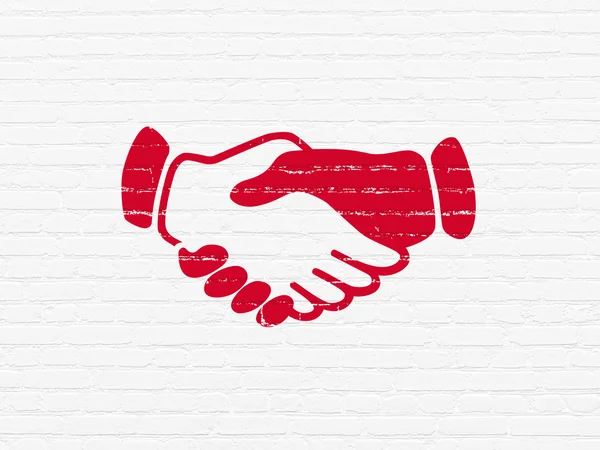 Political concept: Handshake on wall background — Stock Photo, Image