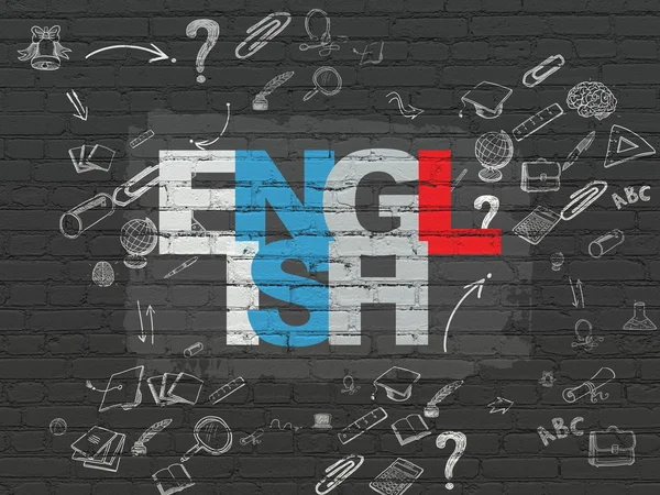 Studying concept: English on wall background — Stock Photo, Image