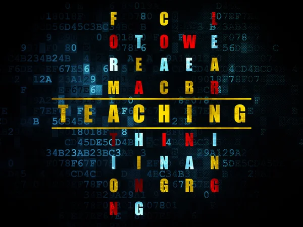 Education concept: word Teaching in solving Crossword Puzzle — Stock Photo, Image