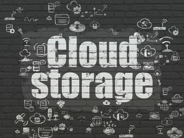 Cloud networking concept: Cloud Storage on wall background — Stock Photo, Image