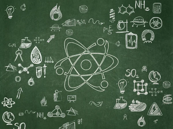 Concept scientifique : Molécule sur fond de conseil scolaire — Photo