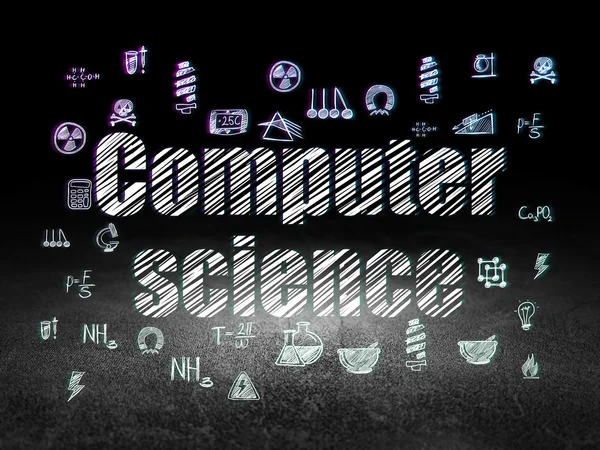 Научная концепция: Компьютерные науки в гранж темной комнате — стоковое фото