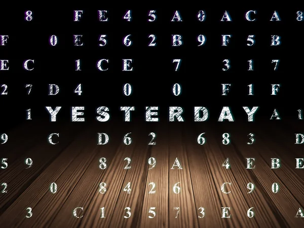 Timeline concept: Yesterday in grunge dark room — Stock Photo, Image
