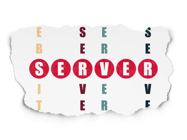 Web development concept: word Server in solving Crossword Puzzle — ストック写真